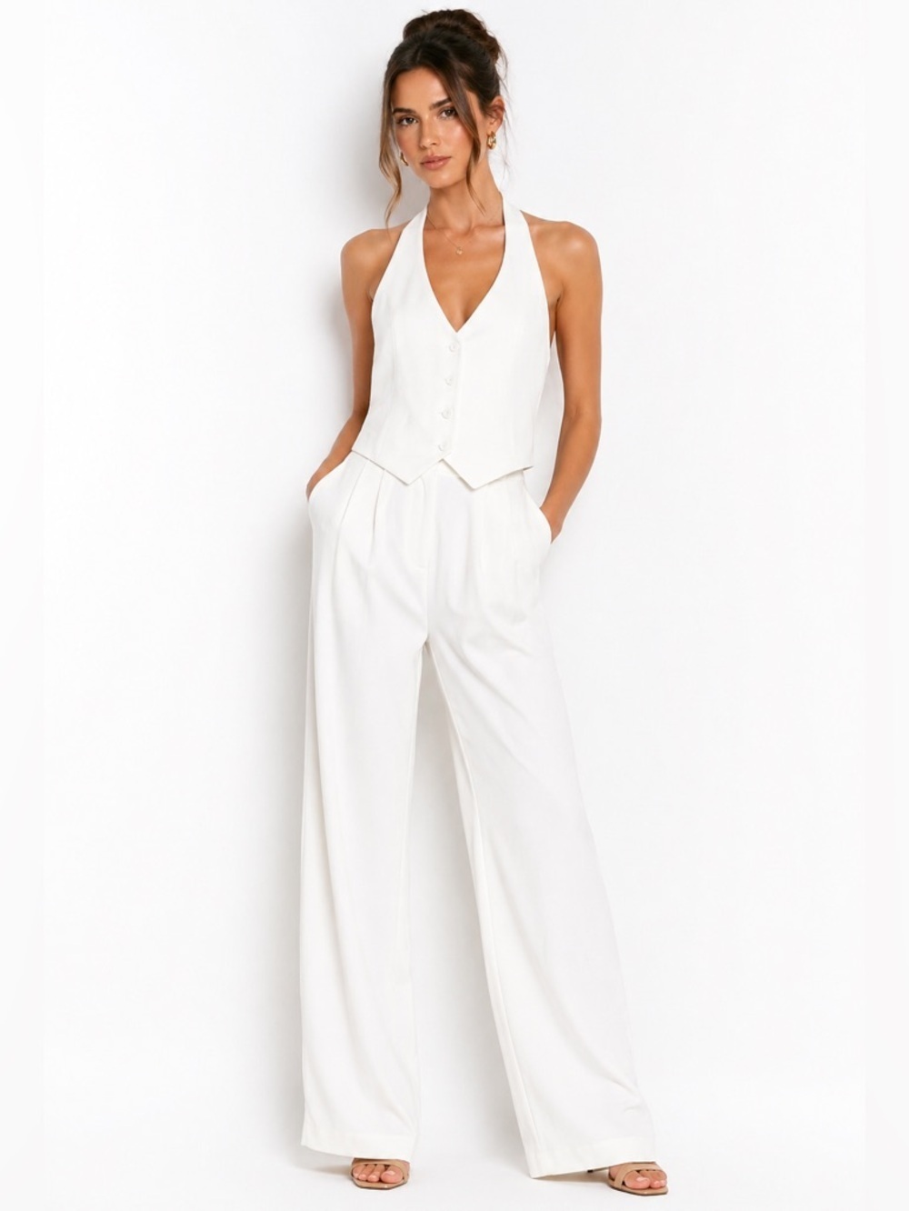 Amanda Uprichard Isadore White Jumpsuit NWT Size L